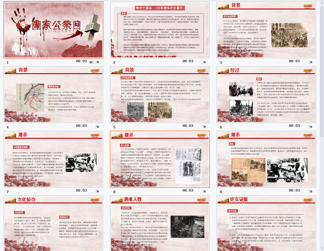 九一八南京大屠杀PPT模板